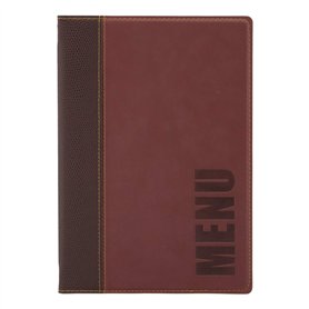 Securit Protège-menu Simili cuir de la Gamme Tendance - A5, 1 Double Insert Inclus (présente 4 Pages A5) Securit Protège-menu Simili cuir de la Gamme Tendance - A5