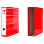 Classeur à levier leiderpapel a4 filing system doublé sans ruban 80mm rouge avec boîte et compresseur métallique