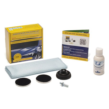 Glass Polish Kit de Polissage de Pare-Brise - Réparation de Verre Automobile Bricolage de 50 mm - Élimine Les Dommages des Essui