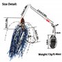 Lot de 6 PCS Leurre de pêche spinnerbaits Cuillère en métal pour appât Pike Basse Swimbait