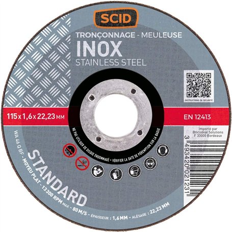 Disque à tronçonner l'inox Ø 125 mm - SCID