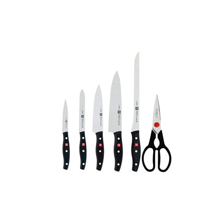 Zwilling Twin Pollux Lot de 5 couteaux + ciseaux domestiques multifonctions Noir