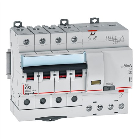 Legrand 411192 Disjoncteur différentiel monobloc DX³6000 10kA arrivée haute et départ bas à vis