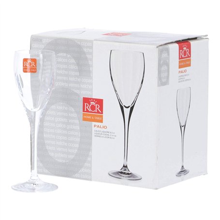 RCR Palio Verres à Liqueur Verre Transparent Lot de 6 Pièces-8 cl