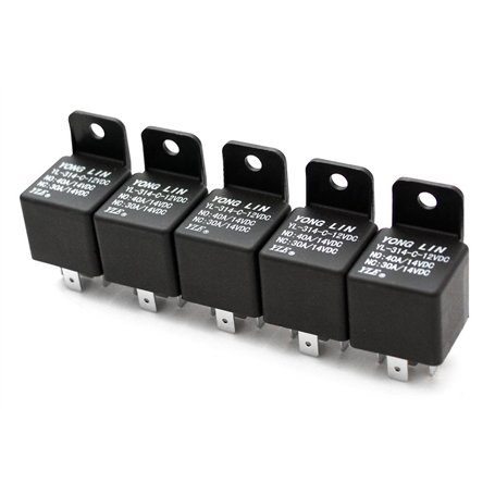 Lot de 5 relais de commutation pour voiture 12 V 40 A