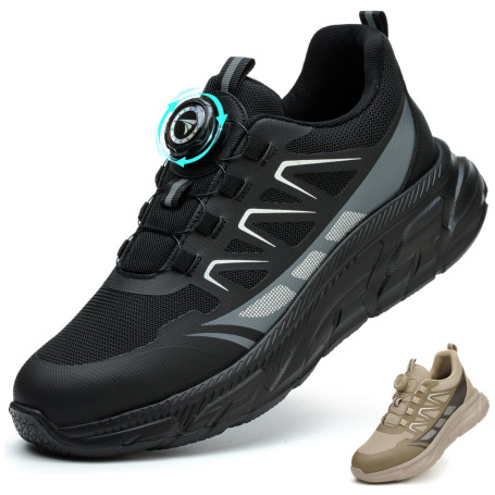 BAXIWUY Chaussures de Sécurité Hommes Légère Basket Securite Femme Chaussures de Travail Embout en Acier Respirantes Antidérapan