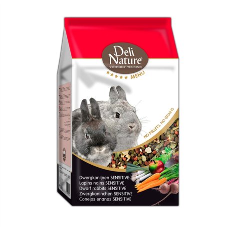 Deli Nature 15–029533 Menu 5 étoiles pour Lapins Nains sensibles – 2500 GR