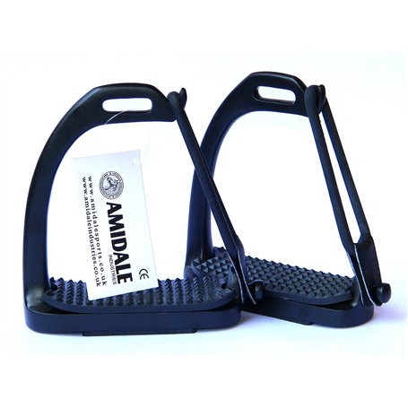 Amidale Etrier Paon Equestre Cheval Sécurité Fer - Noir
