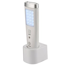 Life Lampe rechargeable 15+5 LED, avec capteur, fonction d'urgence + lampe de poche, avec base de charge Life Lampe rechargeable 15+5 LED