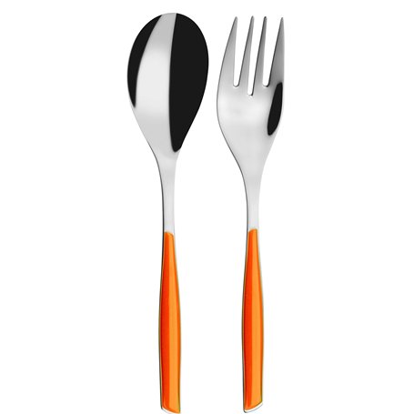 BUGATTI GLOU-021F11/12 Glamour Lot de 2 Pièces Service de Table SAN/Acier Orange 25 x 12 x 3 cm