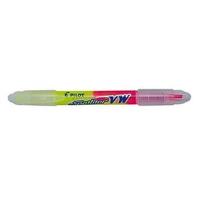 PILOT Lot de 3 Surligneurs double pointe SPOTLITER Begreen Rose et jaune PILOT Lot de 3 Surligneurs double pointe SPOTLITER Begreen Rose et jaune