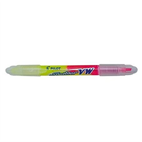 PILOT Lot de 3 Surligneurs double pointe SPOTLITER Begreen Rose et jaune