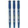 PILOT Lot de 3 Marqueurs TWIN MARKER indélibile bleue 2 pointes ogives:fine et moyenne