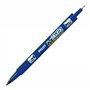 PILOT Lot de 3 Marqueurs TWIN MARKER indélibile bleue 2 pointes ogives:fine et moyenne