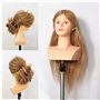 yiliusu Tête à coiffer 100 % cheveux naturels 56 cm