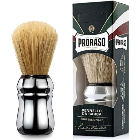 PRORASO Blaireau de rasage chromé