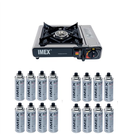 Réchaud Portatif De Camping à Gaz Avec Mallette Y Compris 16 Cartouches Gaz