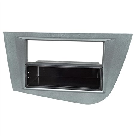 tomzz Audio 2449-010 Cache-Radio Compatible avec Seat Leon 2 (1P) 2005 à 2012 Gris métallisé