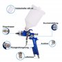 Pistolet A Peinture HVLP H-827P - Pistolet de peinture carrosserie professionnel avec godet de 600ml et buse en Acier Inoxydable