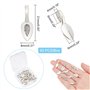 PH PandaHall 50pcs Belieres a Coller Feuille pour Pendentif en Alliage Pendentif à Clipser Belieres Pendentif Accessoires en Arg