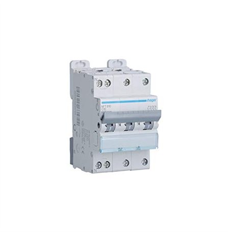 disjoncteur hager - 3 pôles + neutre - 10a - 6ka - courbe c - vis / vis