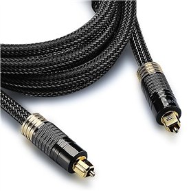FosPower Câble Optique Audio Toslink - Cordon Fibre Optique Audio Plaqué Or 24K pour Home Cinema, Chaine HiFi, Ampli, Freebox, B FosPower Câble Optique Audio Toslink - Cordon Fibre Optique Audio Plaqué Or 24K pour Home Cinema