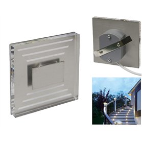 Trango 1er Set SL-013 LED Wandleuchte IP44 *SOFIE* in Eckig Wandleuchte, Treppenleuchte inkl. 1 Watt LED Modul 3000K warmweiß be Trango 1er Set SL-013 LED Wandleuchte IP44 *SOFIE* in Eckig Wandleuchte