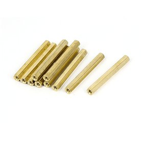 sourcing map Entretoise Hexagonale Écrou Filetage Femelle M4 x 50mm Laiton 10Pcs sourcing map Entretoise Hexagonale Écrou Filetage Femelle M4 x 50mm Laiton 10Pcs