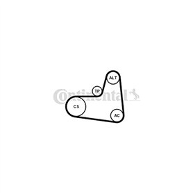 CONTITECH Jeu de courroies trapézoïdales à nervures 6PK995K1 Poulie de tension compris CONTITECH Jeu de courroies trapézoïdales à nervures 6PK995K1 Poulie de tension compris