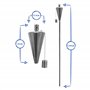 Harbour Housewares Torches de Jardin en Métal - Cône - Paquet de 12 - Torches de Jardin Argentées de 146 cm Éclairage Extérieur