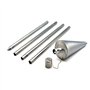 Harbour Housewares Torches de Jardin en Métal - Cône - Paquet de 12 - Torches de Jardin Argentées de 146 cm Éclairage Extérieur