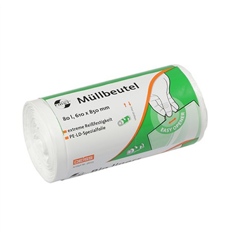 DEISS FIRST PLUS Sac Poubelle 80L – 610×850 mm