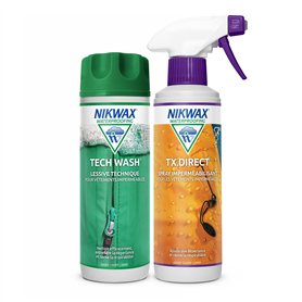 Nikwax Lessive Tech Wash 300ml + Imperméabilisant Spray TX.Direct 300ml, nettoie efficacement, restaure la déperlance et la resp Nikwax Lessive Tech Wash 300ml + Imperméabilisant Spray TX.Direct 300ml