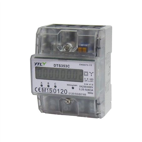 COMPTEUR ALTERNATIF ELECTRIQUE WATTMETRE 230/400V MID S0-INTERFACE RAIL DIN ZS5