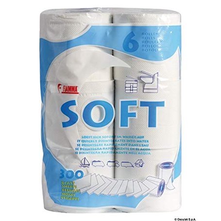 Fiamm spa Papier hygiénique hydrosoluble Aqua Soft 6 pièces