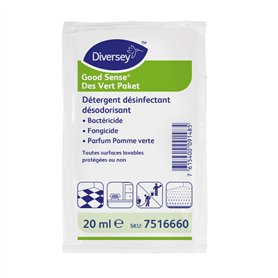 Good Sense Des Vert Paket - Détergent désinfectant désodorisant concentré professionnel - 250 dosettes de 0,2L Good Sense Des Vert Paket - Détergent désinfectant désodorisant concentré professionnel - 250 dosettes de 0