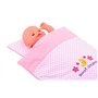 Johntoy Baby Rose Ensemble Couverture et Coussin de Poupée