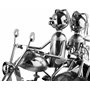 BRUBAKER - Porte-Bouteille de vin - Couple & Chien à Moto Side-Car - Sculpture en Métal - Carte de voeux INCL. - Idée Cadeau Ori