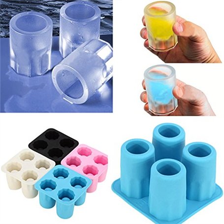 4 Coupe Forme Silicone Shooter Verre Moule À Glaçons