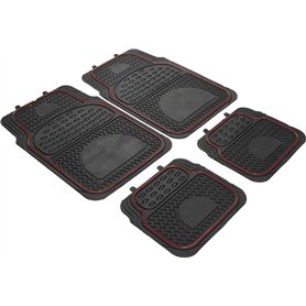 Start - Tapis Universels Voitures, Caoutchouc Antidérapant, Découpables, Lavables, 2 Tapis Avant + 2 Arrière, Noir, Matériau Cao Start - Tapis Universels Voitures