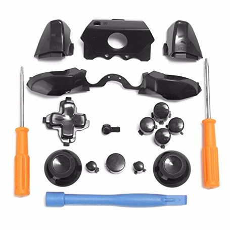 Bumpers Gâchette Triggers Bouton Dpad LB RB LT RT Button + T6 T8 Tournevis Pour Xbox One Elite Controller -Noir