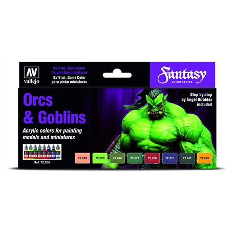 AV Vallejo Game Color – Lot de 8 couleurs de jeu – Orcs et gobelins
