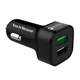 TechStone Chargeur de Voiture Quick Charge 3.0 Double Port USB Adaptateur Portable 36W pour téléphone XS/Max/XR/X/8/7/6/Plus, Ga TechStone Chargeur de Voiture Quick Charge 3.0 Double Port USB Adaptateur Portable 36W pour téléphone XS/Max/XR/X/8/7/6/Plus