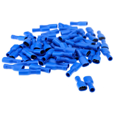 Create idea 100pcs Bleu Cosse Electrique plates Connecteurs Isolées à Sertir femelle 6.3mm Assortiment sertissage