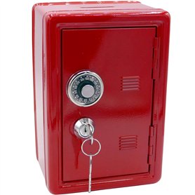 Tirelire en métal en Forme de Coffre Fort avec Clef – Rouge Tirelire en métal en Forme de Coffre Fort avec Clef – Rouge