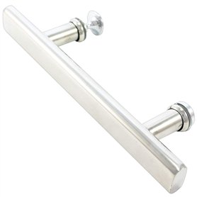 Di Vapor Poignée de porte de douche R 125 mm, trou à trou 12,5 cm, acier inoxydable Di Vapor Poignée de porte de douche R 125 mm