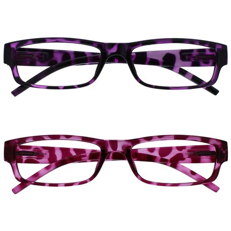 La Société Lunettes De Lecture Pourpre & Rose Écaille Léger Lecteurs Valeur Pack 2 Hommes Femmes RR32-54 +2