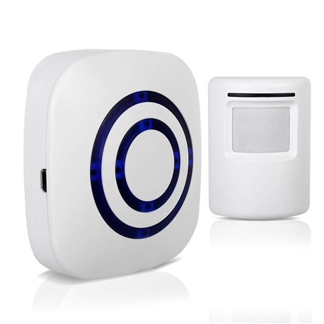 Alarme Sonnette sans Fil De Sécurité Détecteur De Mouvement Capteur De Porte pour Maison avec Récepteur Et Capteur EU Prise