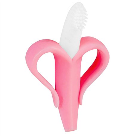 Anneau de dentition pour bébé – Brosse à dents banane – Disponible dans différentes couleurs avec étui cadeau gratuit