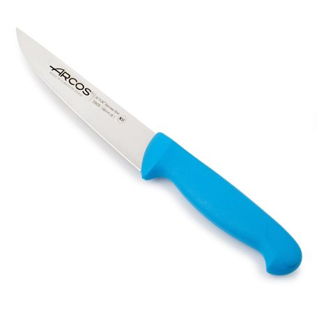 Arcos Couteau de Cuisine Professionnel - Lame Acier Inoxydable Nitrum 15 cm - Durabilité et Précision - Manche Ergonomique Bleu